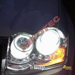 08 09 10 Jeep Grand Cherokee Dual CCFL Halo LED Projector Headlights Chrome