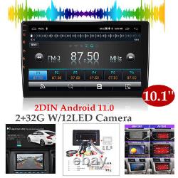 10.12DIN Android 11.0 Car Stereo FM Radio GPS Navi Player 2+32G With12LED Camera