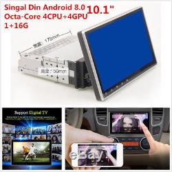 10.1HD Singal Din Android 8.0 Car Stereo Radio GPS Wifi 3G/4G 8-Core MP5 Player