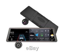 10 Touch GPS Navigation System Dual Lens DVR Recorder Bluetooth Voice Control