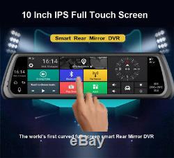 10 Touch IPS Mirror 4G Dual Car DVR Camera GPS Bluetooth WIFI ADAS Android 5.1