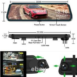10 Touch Screen Rear View Mirror Camera Cycle Recording Night USE Dual Lens