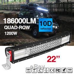 10D 22 1200W CREE CURVED LED LIGHT BAR SPOT FLOOD Combo JEEP VS 24 23/ 20