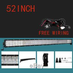 10D 52Inch 3808W Curved Led Light Bar Combo S&F Offroad Truck SUV VS 50/54 52'