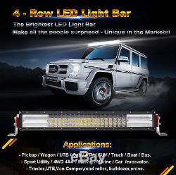 10D Quad-Row 3000W CREE 52Inch Curved LED Light Bar Flood Spot Car Driving VS 50