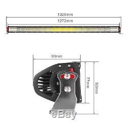 10D Quad-Row 4200W CREE 52Inch CURVED LED Light Bar Flood Spot Car Driving VS 50