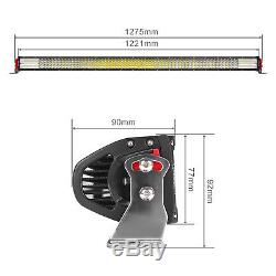10D Quad-Row 4320W 50inch CURVED LED Light Bar Flood Spot Car Driving VS 52inch