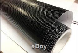 120x 5FT Premium 4D Glossy Black Carbon Fiber Vinyl Wrap Film BUBBLE FREE