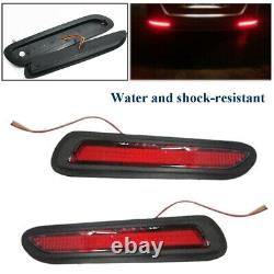 12V 2x Red Lens LED Car Rear Bumper Reflectors Taillight Brake Fog Warning Light
