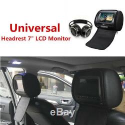 12V Headrest 7LCD Monitor withDVD Cover Remote Control Headset USB/SD/MS/MMC card