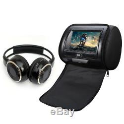 12V Headrest 7LCD Monitor withDVD Cover Remote Control Headset USB/SD/MS/MMC card