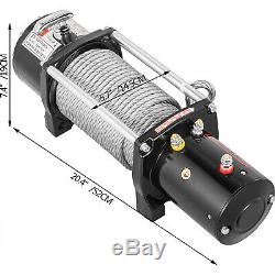13000LBS Electric Winch 12V 85FT Steel Cable Off-road UTV Truck Towing Trailer