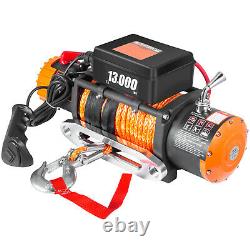 13000LBS Electric Winch 12V Synthetic Rope Off-road ATV Truck Towing Trailer 4WD
