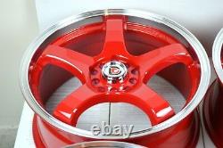 17 red Wheels Rims RSX Civic Accord Soul Mazda 3 5 6 Camry Protege 5x100 5x114.3