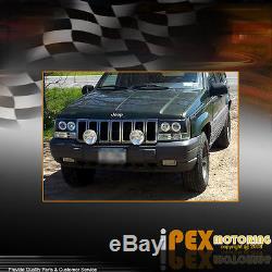 1993-1996 Jeep Grand Cherokee ZJ Halo Projector LED Headlight Signal Light Black
