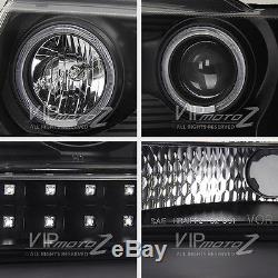 1999-2004 Jeep Grand Cherokee Wg Wj Black Halo Projector Headlight+led Taillight
