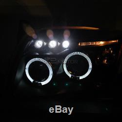 1999-2004 Jeep Grand Cherokee Black LED Halo Projector Headlights