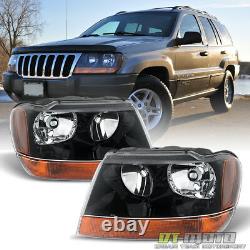 1999-2004 Jeep Grand Cherokee Laredo Headlights Lamps Replacement Set Left+Right