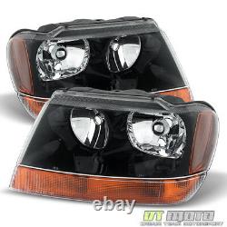 1999-2004 Jeep Grand Cherokee Laredo Headlights Lamps Replacement Set Left+Right