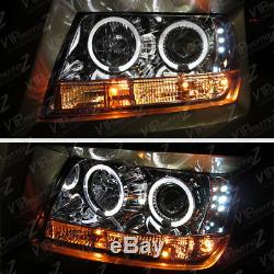 1999-2004 Jeep Grand Cherokee WJ WG Laredo Limited Halo LED Projector Headlights