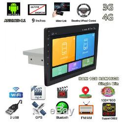 1Din 9 Quad-core Android 8.1 Car Touch Stereo Radio GPS Navi Wifi BT 1+16G OBD