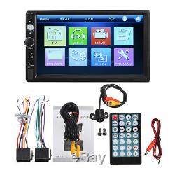 1x 7'' 2DIN Car MP5 Player Bluetooth Touch Screen Stereo Radio HD + Rear Camera