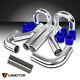 2.5 Aluminum Turbo Intercooler Piping Kit+Blue Silicon Hose+Bolt Clamps
