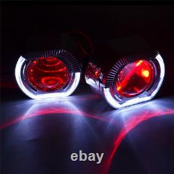 2.5'' Bi Xenon HID Projector Lens Red Demon Eyes Light for H1 H4 H7 Car Assembly