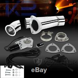 2.5 Electric Catback Downpipe Exhaust E-Cut Out Valve System+Switch Remote