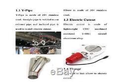 2.5 Electric Exhaust Catback/downpipe Cutout/e-cut Out Valve System Kit+remote