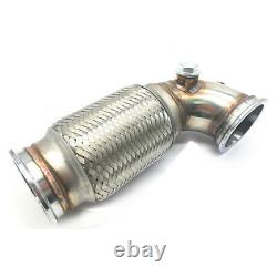 2.5 V-Band Flanged Downpipe Low Profile 90 Degree with Flex Bellow Pipe Stainless