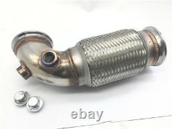 2.5 V-Band Flanged Downpipe Low Profile 90 Degree with Flex Bellow Pipe Stainless