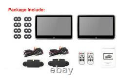 2 Pcs 10.1'' Ultra-thin Car Rear Seat Headrest Monitors MP5 Player Bluetooth HD