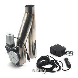 2 Steel Car Motorized Electric Exhaust Cutoff Bypass Valve Cutout + Remote Kit