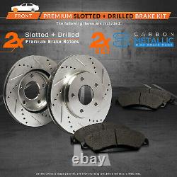 2001 Fit Jeep Grand Cherokee (See Desc.) Slotted Drilled Rotor withMetallic Pads F