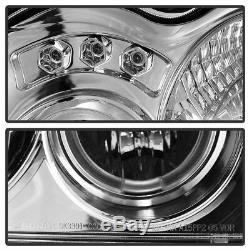 2005-2007 Jeep Grand Cherokee LED Halo Projector Headlights Headlamps Left+Right