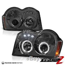 2005-2007 Jeep Grand Cherokee WK SMOKE Angel Eye Projector LED Headlight LH+RH