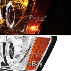 2008-2010 Jeep Grand Cherokee 2x Halo Angel Eye Projector LED DRL Headlight Lamp