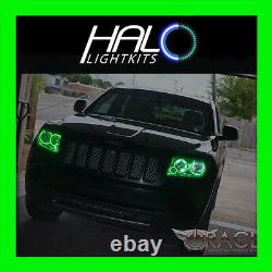 2011-2013 Jeep Grand Cherokee GREEN LED Headlight Halo Ring Kit Oracle Lighting