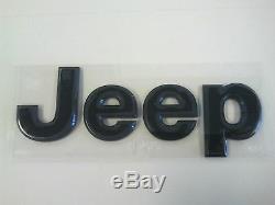 2014-2018 Jeep Grand Cherokee Blacked Out FRONT and REAR Jeep Emblem SET