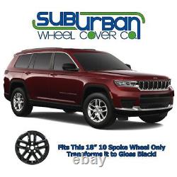 2021-2023 Jeep Grand Cherokee Laredo # 8021-GB 18 GLOSS BLACK WHEEL SKINS SET/4