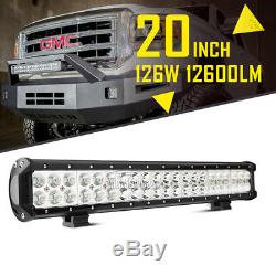 20INCH 126W CREE LED Work Light Bar Flood Spot Driving Offroad 4WD Truck ATV 24