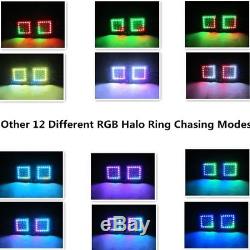 22 LED Light Bar + 2x 3 CREE Cube Pods with RGB Halo Color Change Chasing SUV