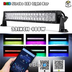 22inch 400w Flashing Rgb Led Cree Light Bar Flash Multi Color+ Led Rock Lights