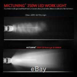 250W 50Inch Single Row Led Light Bar Slim + Wiring for Chevrolet Chevy GMC JK
