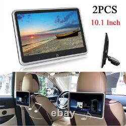 2Pcs 10.1Inch HD Car Headrest Monitors Video Player Mirror Link Touch Screen AUX