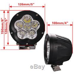 2X 5 90W LED Work Light Spot Round Driving Fog Lamp Offroad SUV 4WD + Cover
