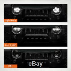 2X 7 INCH 260W LED Headlight Hi/Lo Beam DRL For Jeep Wrangler CJ JK LJ Rubicon