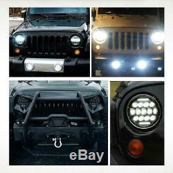 2X 7 inch 260W Round LED Headlight Hi/Lo DRL Beam for Jeep Wrangler JK LJ TJ CJ