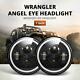 2pcs DOT 7 Inch Round LED Headlight DRL Signal Light For Jeep Wrangler 07-18 JK